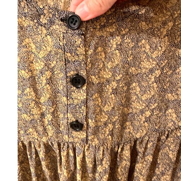 Robert Rodriguez Silk Chiffon Floral Feminine Peplum Bell Sleeve Top, S - Picture 3 of 9